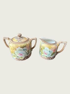 RARE Antique Nippon Meiji Period Sugar and Creamer